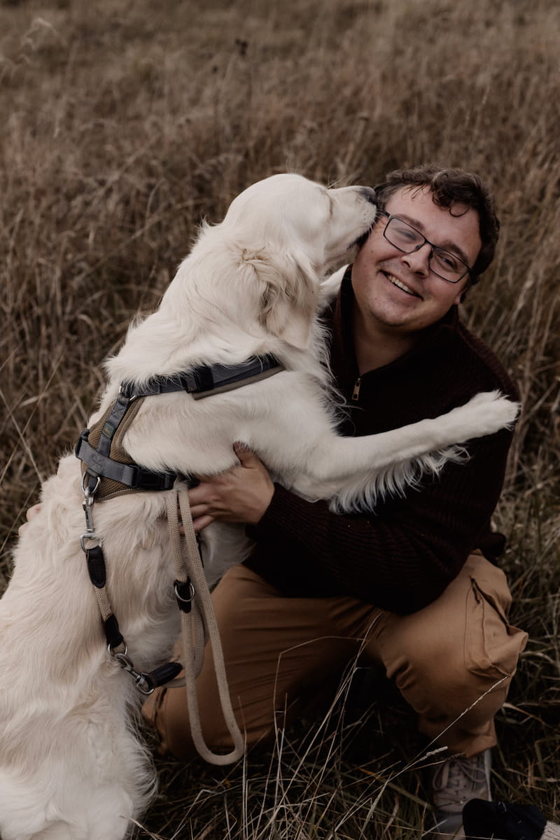 René Lakeit mit Golden Retriever Lou